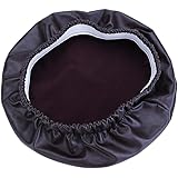 Viffly スツールカバー 丸椅子カバー ラウンドスツール 丸型 椅子 チェア 弾性 PUレザー サロン様向け 美容院 防水 おしゃれ (ブラック)