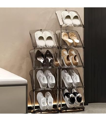 Amazon｜シューズラック スリム 靴収納 斜め置き 3段/8段 省スペース