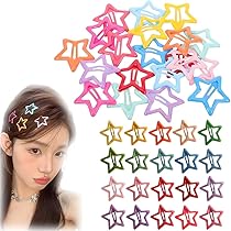 Amazon | ヘアクリップ パッチンピン 10個セット 中空星型ヘアピン Y2K