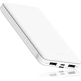 明誠 モバイルバッテリー 大容量 12000mAh 小型 急速充電器 【PSE認証済】 残量表示 2台同時充電 携帯充電器 スマホ充電器 iPhone、iPad、Android各種対応 【安心のPL保険商品】(ホワイト)