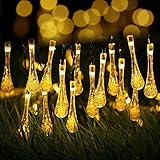 ソーラー防水屋外屋内LED装飾ライト文字列フェアリーライトRaindrop Starryライト30 LED Ambiance forクリスマスガーデンパティオウェディングパーティーパス庭ホームデコレー