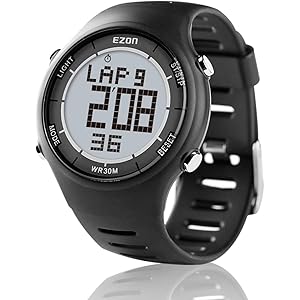 ランニングウォッチ スポーツウォッチ 軽量 IP67防水防塵 大盤面表示 メンズウォッチ 年間保証付き