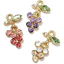 Amazon.co.jp: [ストアーズクラブ] 3色3個 揺れるぶどうのビジュー 