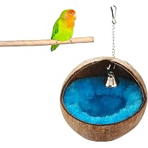 Amazon.co.jp: ココナッツシェル鳥の巣 天然 ココナッツ殻 オウムの巣