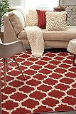 Unique Loom 3128585 Modern Geometric 2 3 Feet (2' x 3') Trellis Contemporary Area Rug, 2 x 3, Red
