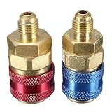 Sndy 2個入りストレートカラム冷媒ジョイントクイックカプラコネクタ R134A アダプタ