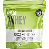 Choice GOLDEN WHEY (ゴールデンホエイ) ホエイプロテイン ほうじ茶 1kg【鮮度を保つ真空パックにリニューアル】 [ 有機ほうじ茶使用/乳酸菌ブレンド/人工甘味料不使用 ] GMOフリー タンパク質摂取 グラスフェッド (プロテイ