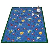 Joy Carpets Kid Essentials Early Childhood Bee Attitudes Rug Blue 10'9 x 13'2 [並行輸入品]