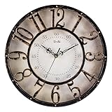 電波時計 静音 おしゃれ 掛け時計 電波 壁掛け時計 軽量 北欧 時計 壁掛け dbhz315 (ゴールド) [並行輸入品]