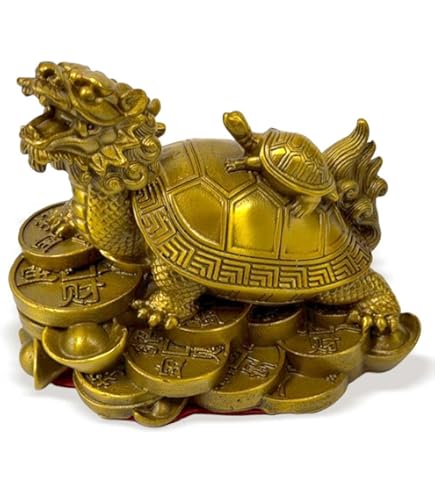 Amazon.co.jp: 天然石 ブルーフローライト 龍亀 ロングイ 置き物