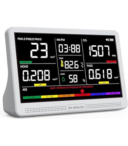 多機能空気品質モニター 温度・湿度・PM2.5 Amazon | 空気品質モニター CO2 PM1.0 PM2.5 PM10 モニター 温度 湿度