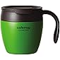 パール金属 マグカップ グラスグリーン 330ml 真空蓋付 カフェマグアンティーク HB-4034