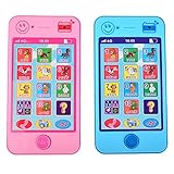 2 Pcs Kids Children Language ABC Alphabet Music Math Early Learning Education Mobile Phone Toy Blue 