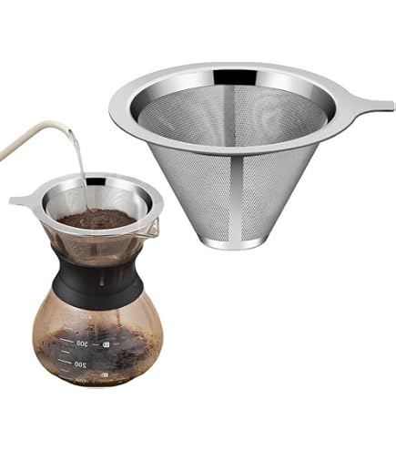 Amazon.co.jp: YINKE コーヒーフィルター ステンレス製 円錐