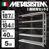 METALSISTEM　メタルシステム5段　連結セット（奥行40cm）　W1877xH1840