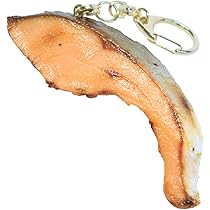 Amazon.co.jp: キーホルダー 食品サンプル 焼き鮭切り身ロング 