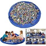 Itian お片づけマット おもちゃ 収納袋 おもちゃ収納バッグ 子どもプレイマット ドローストリングバッグ 収納マット 超大キッズマット 防水シート お出かけに便利 直径150cm (ブルー)