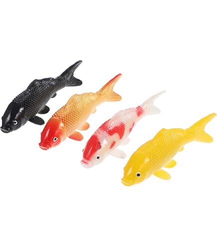 Amazon.co.jp: Alasum 4個 シミュレーション鯉金魚観賞魚モデル