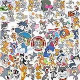 Chaojibao 50枚 トムとジェリー 猫とネズミ Tom and Jerry アメリカアニメ PVC 防水デカール ダイアリー 可愛い おしゃれ DIYステッカー、スーツケースステッカー スノーボード、スーツケース、ギター、車 バイク 、ヘルメット、パソコン 携帯ノート ステッカー (50枚 トムとジェリー ステッカー)