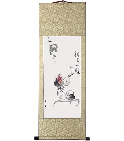 Amazon.co.jp: 画家手描き 掛軸 掛け軸 おしゃれ 水墨画 菩提