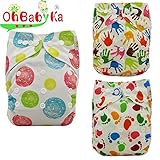 Ohbabyka3点セット おむつカバー サイズ調整可 ベビー 赤ちゃん キッズ 布おむつカバー 布オムツカバー 男の子 女の子 かわいい 保育園 入園準備 入園グッズ 入園 準備 布おむつ フリーサ