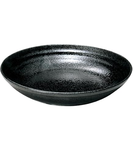 Amazon.co.jp: MIN(マイン ) メラミンウェア 黒 丸深皿 大 M11-129