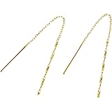 [PURÉZZA] レディース プラチナ or１８金 or １８金PG ロング 揺れる 螺旋 チェーン ピアス アメリカンタイプ 落ちにくい