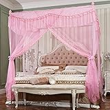 royal-ヨーロピアンスタイルスクエアトップMosquito Net three-door暗号化Thickeningシングルダブルベッドアルミニウム合金ブラケット 1.8m (6 feet) bed