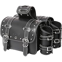 Amazon | QJBOMTO 高密度 レザー オートバイ サドルバッグ