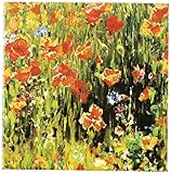3drose CT _ 126528 _ 1 Poppies by Robert Vonnoh Impressionist Flower Gardenセラミックタイル、4インチ