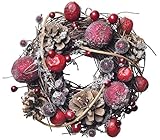 あまの クリスマス飾り 天然素材 ベリーリースS 直径17cm MLF-0121