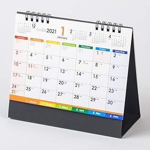 ムトウユニパック 2021年 カレンダー 卓上 実用性抜群! COLORFUL MU-104 B6