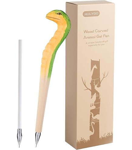 thumbnail image 2 of Unicorn Pen, 100% Handmade Wood Carved Animal Gel Botswana 2 of 11