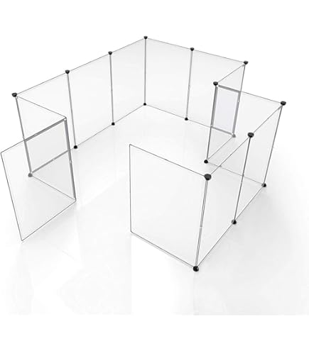 Amazon | 透明アクリル ペットサークル 60cm 高さ 自由に連結 工具不要