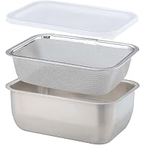 Amazon｜下村企販 保存容器 角バット ザルセット 【日本製】 食洗機
