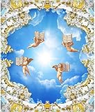 lhdlily天井壁画壁紙ヨーロピアンスタイルAngel天井Frescoes立体3d壁紙天井 LHDLily-561616981-11019