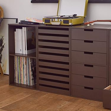 ダークブラウン 木製チェスト 6段 ミラー付き Amazon.co.jp 最新リリース: チェスト・タンス の新着ランキング