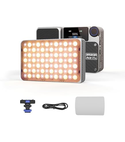 aputure amaran Ace 25X Kit 25W小型撮影ライト 両色温 グリッド＆収納バッグ 磁気吸着・クイックリリース機能付き 1/4ネジ穴搭載 ライブ Amazon.co.jp: aputure amaran Ace 25X Kit 25W小型撮影ライト 両色温