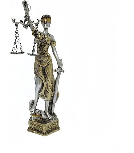 Amazon.co.jp: 上彫り裁判所のシンボルヒバ材 正義の女神像ユースティ