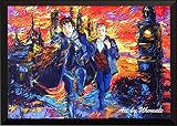 uhomateシャーロックLondon Skyline壁装飾Vincent van Gogh starry nightポスターホームキャンバス壁アート印刷記念ギフトベビーギフト子供部屋装飾用リビングル
