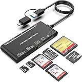 USB C USB3.0 Multi Card Reader, SD/TF/CF/Micro SD/XD/MS 7 in 1 Memory Card Reader/Adapter/Hub for SD SDXC SDHC CF CFI TF Micr