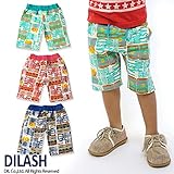 (ディラッシュ)DILASH 盛夏'15 ミニ裏毛ロゴ総柄ハーフパンツ 80 ターコイズブルー