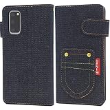 Galaxy S20 5G SC-51A / SCG01 ケース 手帳型 デニム ジーンズ デザイン カード ポケット スタンド機能 ギャラクシー S20 5G 専用 手帳 カバー 【 インディゴ 】