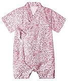 (エーケー) AK Style ベビー 浴衣 甚平 ロンパース キッズ 赤ちゃん 女の子 男の子 子供服 150718-2 (80, ショートタイプレッド)