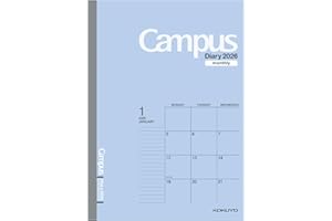 コクヨ 手帳 2026 キャンパスダイアリー マンスリー ブロック スタンダード セミB5 ブルー ニ-CMB-B5-26 2025年 12月始まり