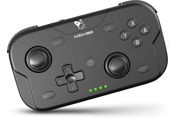 AceGamer ポケットコントローラー ゲームパッド Switch/Switch2/PC/IOS/Androidに対応 ミニサイズ 持ち運びにやすいワイヤレスコントローラー スティック収納可｜Turbo連射機能｜6軸ジャイロセンサー｜ワンボタンでウェイクアップ(ブラック)