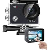 アクションカメラ AKASO V50X 4K30fps 20MP高画質 タッチスクリーン 4倍ズーム 30M防水 外部マイク対応 6軸手ぶれ補正 1350mAh*2 水中カメラ Wi-Fi接続 SONYセンサー ウェアラブルカメラ 小型 リモコン付き