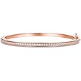 PAVOI 14K Gold Plated Cubic Zirconia Bangle Classic Tennis Bracelet | Gold Bracelets for Women