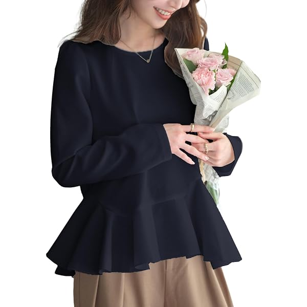 Amazon | [ユナイテッドアローズ] ペプラム フリルスリーブ ジャカード