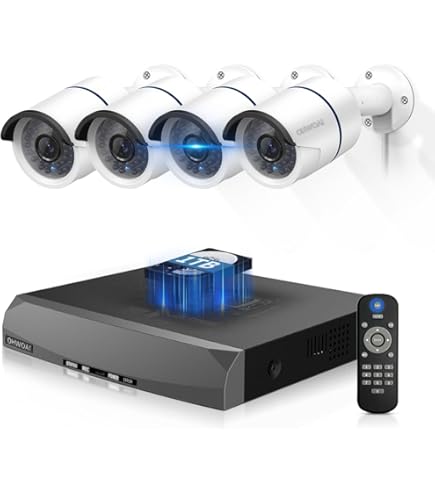 Amazon | ZOSI 4K Ultra HD 800万画素 防犯カメラセット 4台